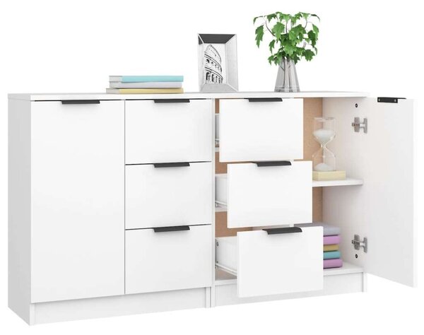 VidaXL Fehér Tálalószekrény Szett - 2 db - 60x30x70 cm