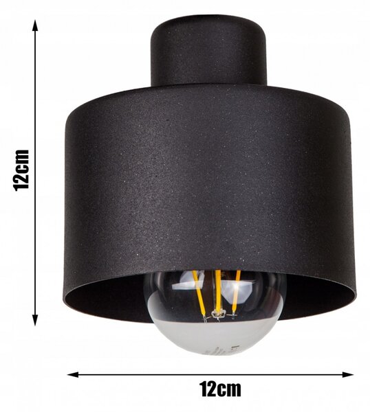 Glimex LAVOR fix mennyezeti lámpa fekete 2x E27 + ajándék LED izzók
