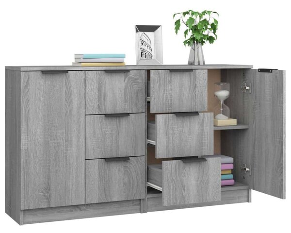 VidaXL Tálalószekrény Szett - Sonoma Szürke - 2 db - 60x30x70 cm
