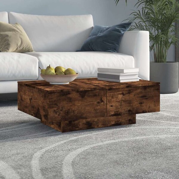VidaXL Dohányzóasztal - Füstös Tölgy - 90x60x31 cm