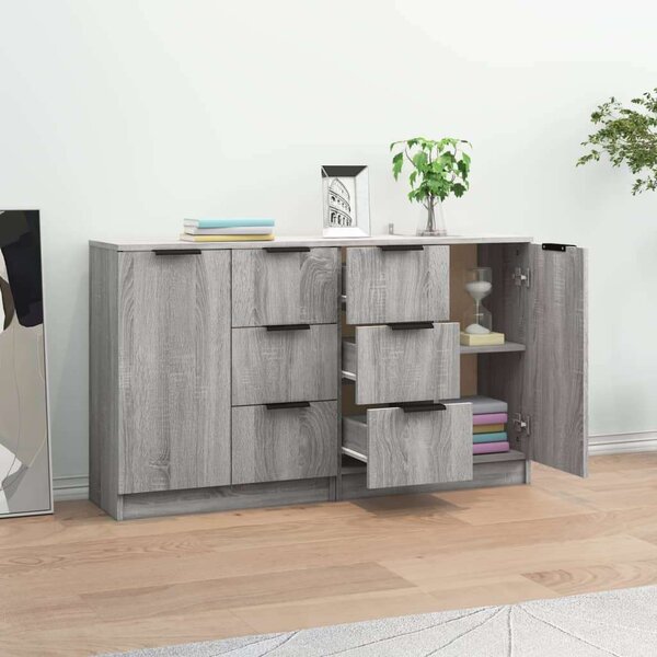 VidaXL Tálalószekrény Szett - Sonoma Szürke - 2 db - 60x30x70 cm