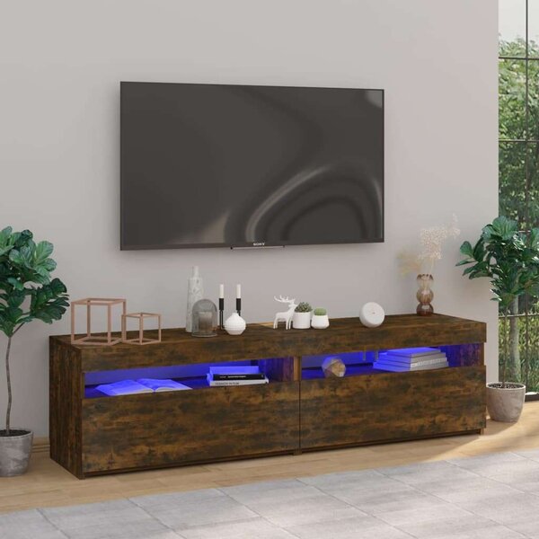 VidaXL Modern LED TV-szekrény - Füstös Tölgy - 150cm