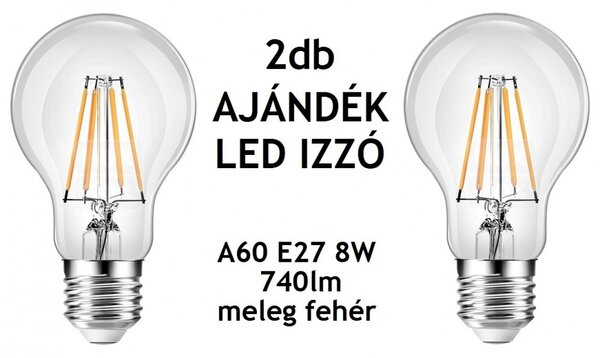 Glimex LAVOR LARGE állítható függőlámpa fekete 2x E27 + ajándék LED izzók