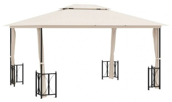 Vidaxl Kerti Pavilon - Dupla Tető - Oldalfalak - 3x4m
