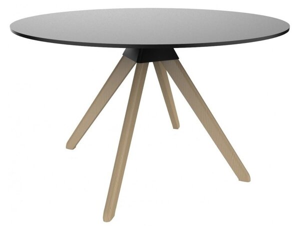 Cuckoo fekete étkezőasztal bükkfa lábakkal, ø 120 cm - Magis