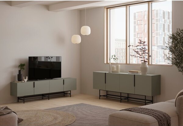 Zöldesszürke TV-állvány 200x54,5 cm Eldia – Marckeric