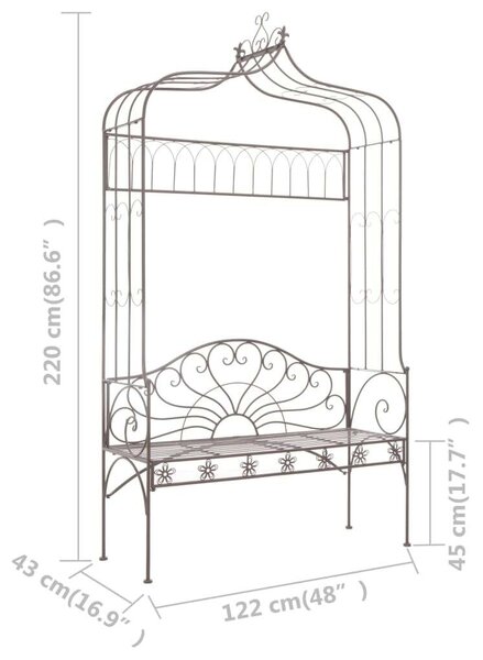 Balena Antik Kovácsoltvas Kerti Pad - 122cm