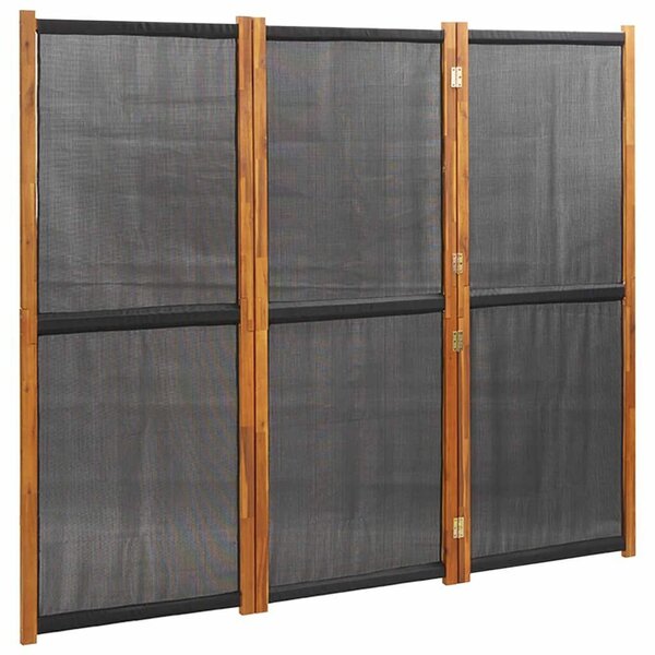 VidaXL fekete 3 paneles térelválasztó 210 x 180 cm