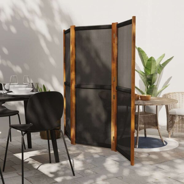 VidaXL fekete 3 paneles térelválasztó 210 x 180 cm