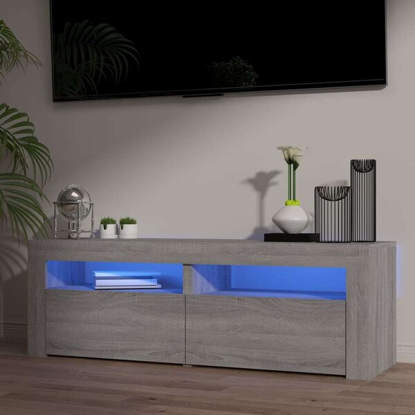 VidaXL LED TV Szekrény - Szürke Sonoma - 120x35x40 cm