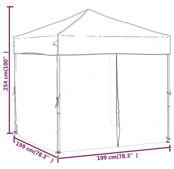 VidaXL Összecsukható Sátor - 2x2m, Fehér