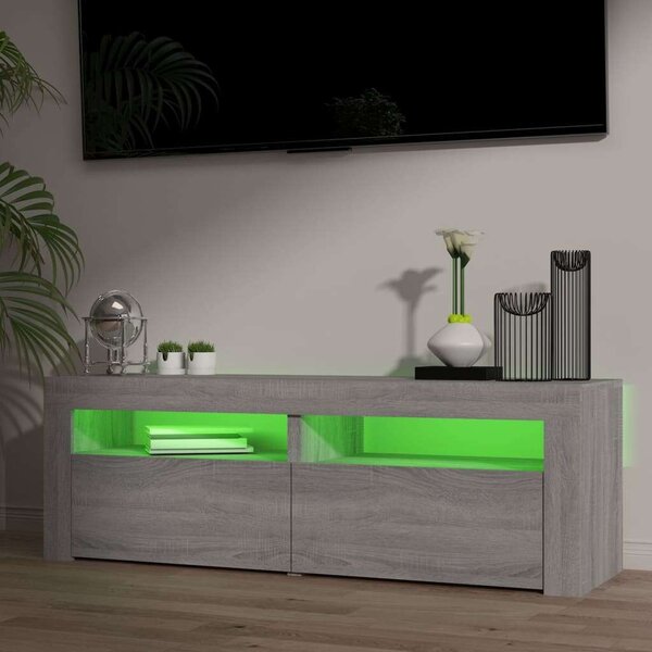 VidaXL LED TV Szekrény - Szürke Sonoma - 120x35x40 cm