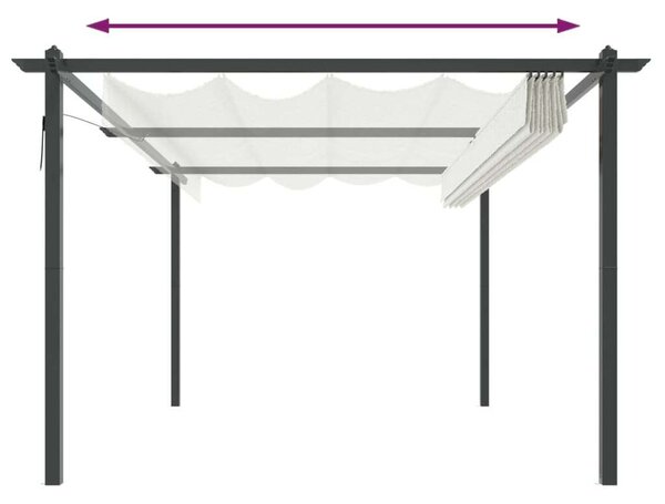 VidaXL Kerti Pavilon - Behúzható Tető - 4x3m