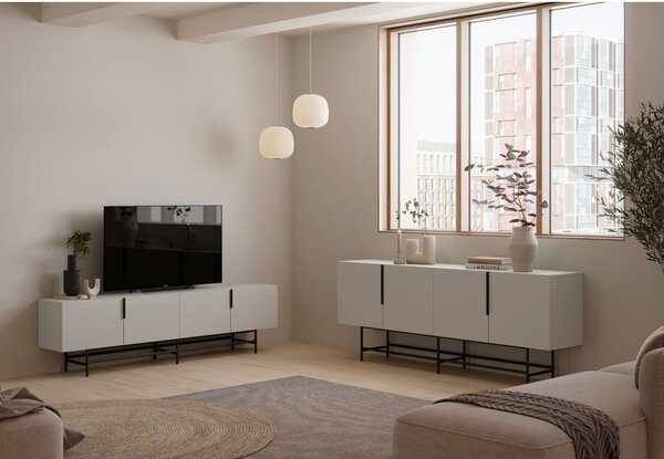Krémszínű TV-állvány 200x54,5 cm Eldia – Marckeric