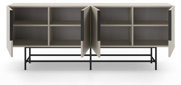 Krémszínű alacsony komód 200x77,5 cm Eldia – Marckeric