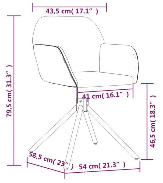 Bársony Forgó Étkezőszék - 2 db - Sötétszürke