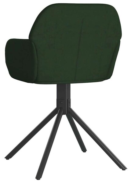 Bársony Forgó Étkezőszék - Sötétzöld - 2 db