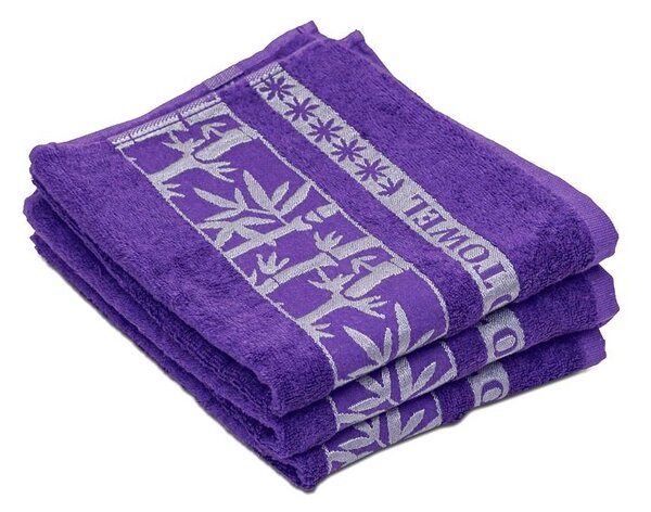 Bambusz törölköző BAMBOO 50x90 cm lila, 70% bambuszszál | 30% pamut