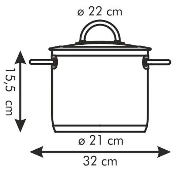 Tescoma VISION fazék fedővel ø 22 cm, 5.5 l