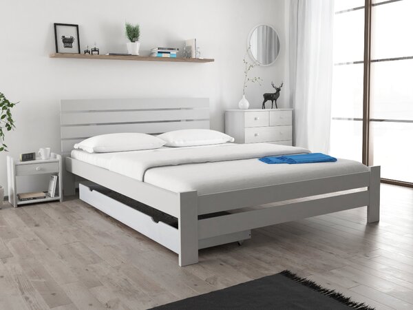 PARIS magasított ágy 160x200 cm, fehér Ágyrács: Ágyrács nélkül, Matrac: Deluxe 10 cm matrac