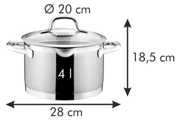 Tescoma PRESIDENT fazék szűrőfedővel ø 20 cm, 4.0 l