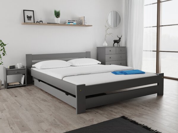 Ola ágy 140x200 cm, szürke Ágyrács: Ágyrács nélkül, Matrac: Deluxe 10 cm matrac