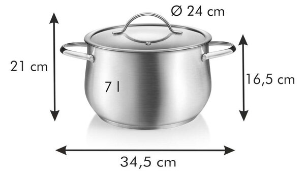 Tescoma HARMONY Fazék fedővel ø 24 cm, 7.0 l