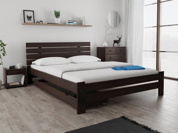 PARIS magasított ágy 140x200 cm, diófa Ágyrács: Ágyrács nélkül, Matrac: Matrac nélkül