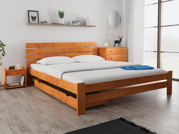 PARIS magasított ágy 180x200 cm, égerfa Ágyrács: Ágyrács nélkül, Matrac: Matrac nélkül