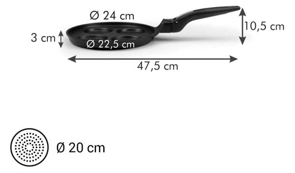 TESCOMA Smart CLICK Tükörtojássütő serpenyő 4 fészkes ø 24 cm