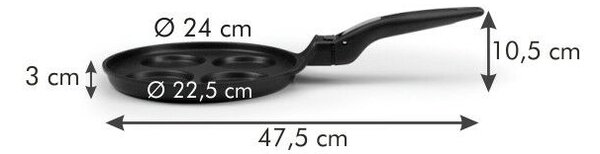 TESCOMA Smart CLICK Tükörtojássütő serpenyő 4 fészkes ø 24 cm