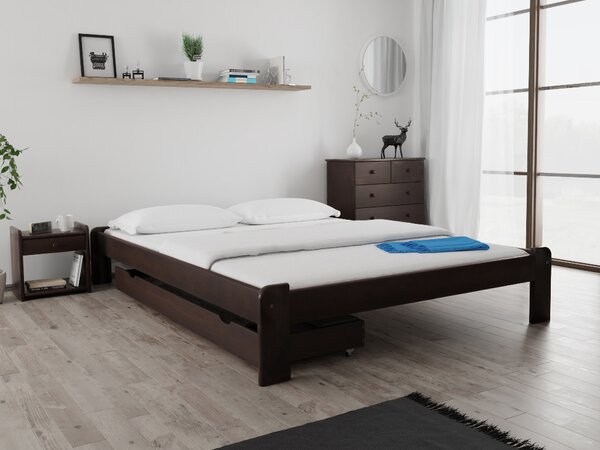 ADA ágy 140x200 cm, diófa Ágyrács: Ágyrács nélkül, Matrac: Matrac nélkül