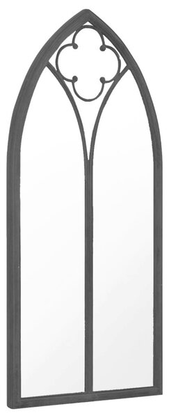 Gótikus Kovácsoltvas Kerti Tükör - Fekete - 70x30 cm