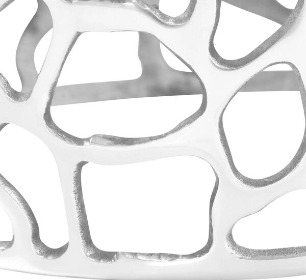 Modern Ezüst Alumínium Dohányzóasztal - 70x30 cm