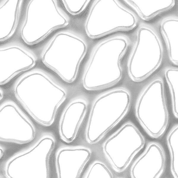 Modern Ezüst Alumínium Dohányzóasztal - 70x30 cm