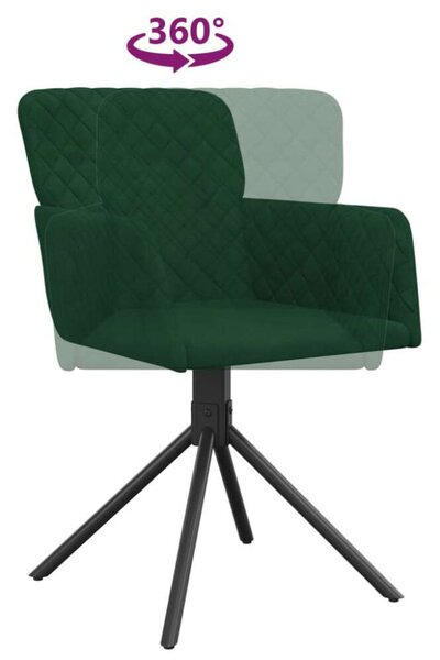 VidaXL Bársony Etkezőszék - Sötétzöld - 2 db