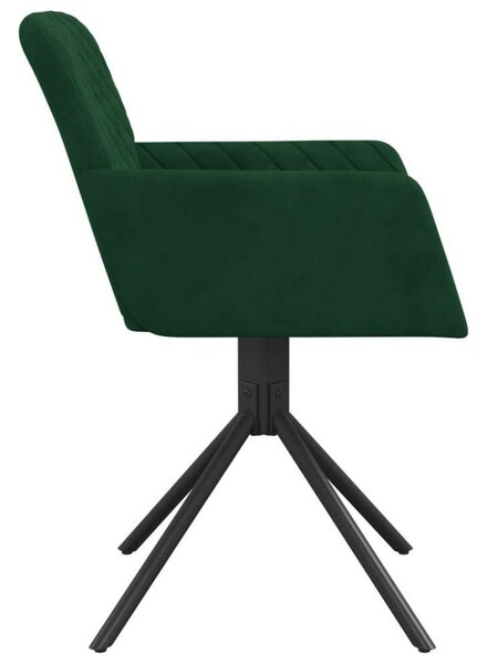 VidaXL Bársony Etkezőszék - Sötétzöld - 2 db