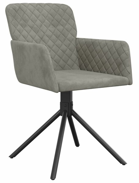 VidaXL Forgó Étkezőszék - Bársony - Világosszürke - 2 db
