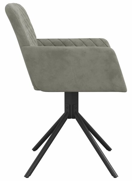 VidaXL Forgó Étkezőszék - Bársony - Világosszürke - 2 db