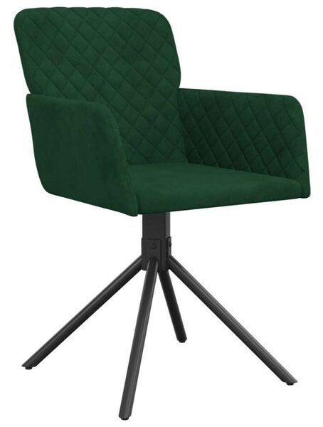VidaXL Bársony Etkezőszék - Sötétzöld - 2 db