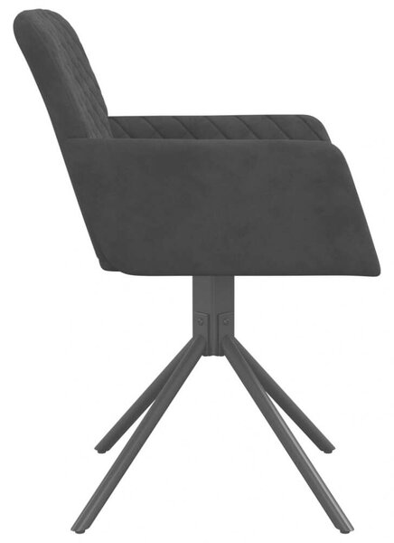 VidaXL Bársony Étkezőszék - 2 db - Fekete