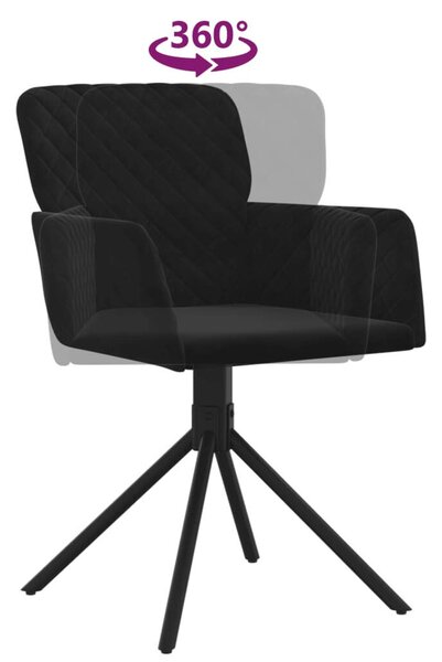 VidaXL Bársony Étkezőszék - 2 db - Fekete