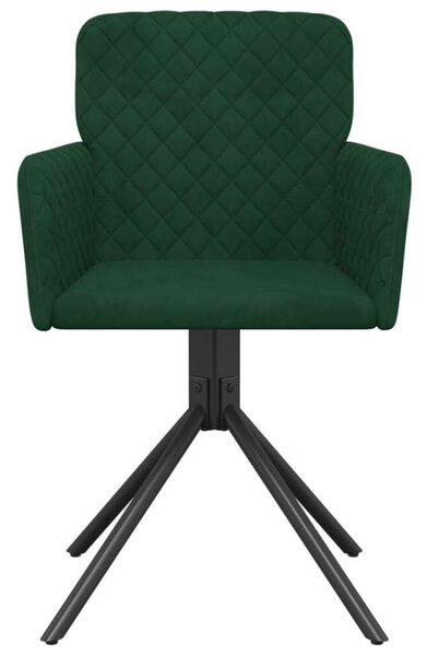 VidaXL Bársony Etkezőszék - Sötétzöld - 2 db