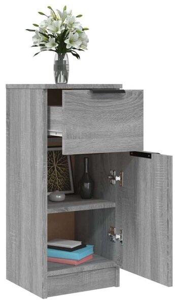 VidaXL 2 db szürke sonoma színű szerelt fa tálalószekrény 30x30x70 cm