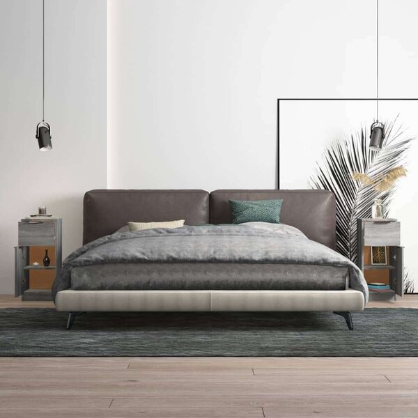 VidaXL 2 db szürke sonoma színű szerelt fa tálalószekrény 30x30x70 cm
