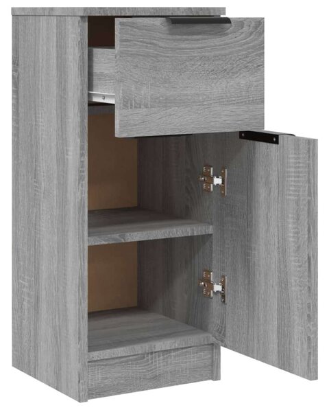 VidaXL 2 db szürke sonoma színű szerelt fa tálalószekrény 30x30x70 cm