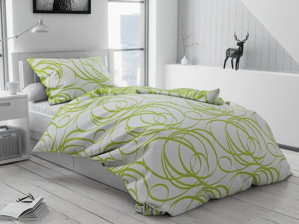Aromis zöld pamut ágyneműhuzat bújtatós Ágyneműhuzat mérete: 70 x 90 cm | 140 x 200 cm