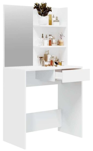 VidaXL Sminkasztal Tükörrel - Fehér - 74,5x40x141 cm