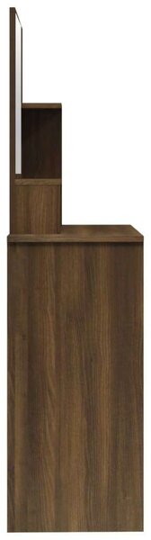 VidaXL Sminkasztal Tükörrel - Barna Tölgy - 86,5x35x136 cm