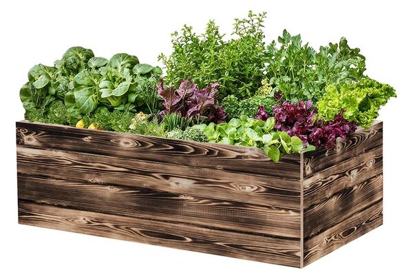ATMOWOOD Fa magaságyás 120 x 60 x 40 cm - égetett felület